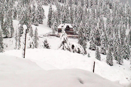 Austriahütte in der tiefwinterlichen Almenregion 